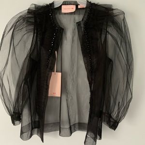 Simone Rocha x H&M Black Tulle Button Up Blouse